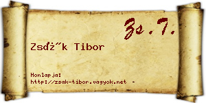 Zsák Tibor névjegykártya