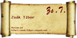 Zsák Tibor névjegykártya